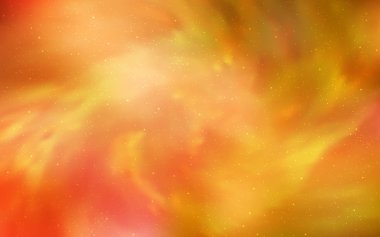 Gece gökyüzü yıldızlı açık turuncu vektör deseni. Renkli kozmik yıldızlı soyut çizimler. Reklamınız, posteriniz, afişiniz için en iyi tasarım.