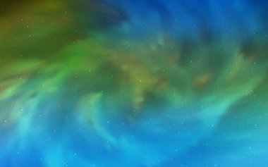 Açık mavi, uzay yıldızlı yeşil vektör şablonu. Büyük Ayı yıldızlı modern soyut illüstrasyon. Astroloji web siteleri için desen.