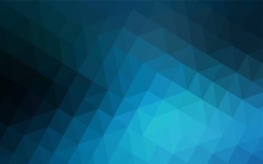 Koyu mavi parlayan üçgen zemin vektör. Poligonal illüstrasyon parlayan, hangi üçgen oluşur. Tamamen yeni bir tasarım sizin broşürü.