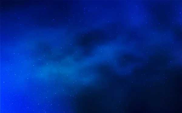 銀河系の星との明るい青色のベクトル背景 カラフルな宇宙の星が光る抽象的なイラスト 未来的な広告 小冊子のパターン — ストックベクタ