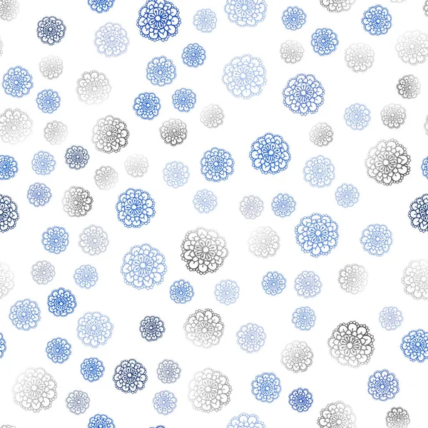 Koyu mavi vektör sorunsuz doodle parlak şablonu. Belirsiz bir soyut illüstrasyon karalamalar tarzı çiçekli. Doodle tasarım web siteniz için kullanılabilir.