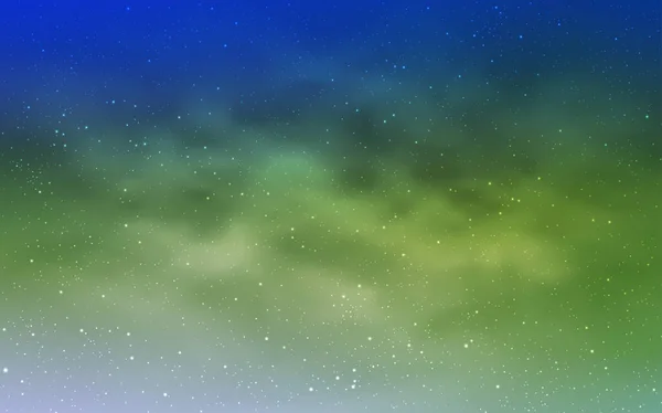 Bleu Clair Couverture Vectorielle Verte Avec Des Étoiles Astronomiques Étoiles — Image vectorielle
