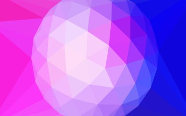 Pembe ışık, vektör üçgen zemin bir gem ile bir merkezinde parlayan mavi. Poligonal illüstrasyon, üçgen oluşur. Cep telefonu arka plan için şablon.