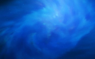 Kozmik yıldızlı koyu mavi vektör düzeni. Parlak astronomik yıldızlı parlak renkli çizimler. Fütürist reklamlar ve kitapçıklar için şablon.