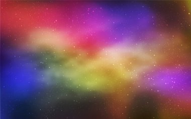 Gece gökyüzünde ışık çok renkli vektör desenle yıldız. Glitter soyut illüstrasyon renkli kozmik yıldız ile. En iyi tasarım, reklam, poster, afiş için.