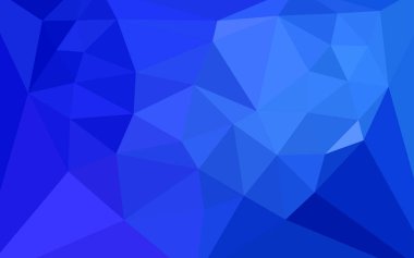 Koyu mavi vektör soyut mozaik zemin bir merkezi bir kalp ile. Çokgen şekilleri ile bir örnek. Tasarımınız için üçgen desen.