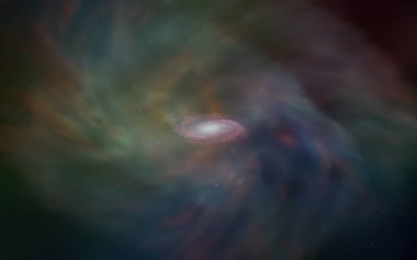 Gökada yıldız ile karanlık çok renkli vektör arka plan. Gökada yıldız ile basit tarzı dekoratif tasarım bulanık. Akıllı tasarım, iş reklam için.