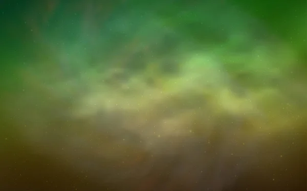 Ljus Grön Gul Vektor Layout Med Kosmiska Stjärnor Suddig Dekorativa — Stock vektor
