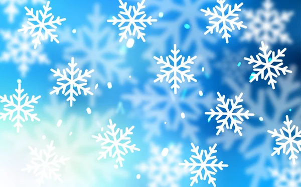 色雪の結晶ライト青ベクトル テクスチャです 雪のクリスマス スタイルでぼやけた装飾的なデザイン テンプレートが新しい年の背景としても使えます — ストックベクタ