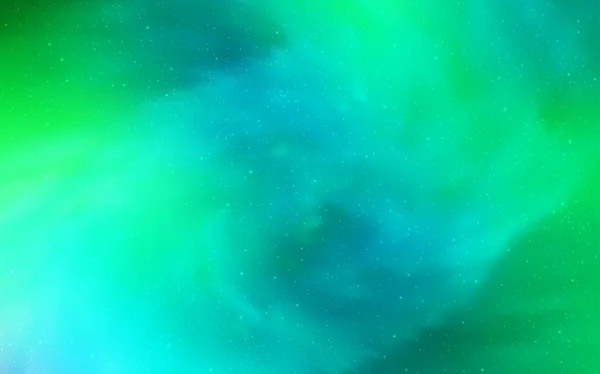 Светло Зеленый Вектор Космическими Звездами Яркая Иллюстрация Небесными Звездами Абстрактном — стоковый вектор