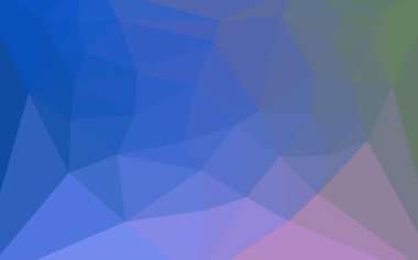 Açık mavi, vektör Çokgen zemin bir merkezi bir kalp ile yeşil. Üçgenler ile renkli resimde parlayan. Web siteniz için yeni bir doku.