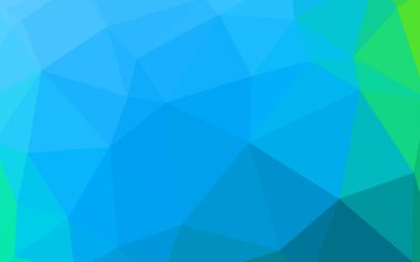 Açık mavi, vektör üçgen mozaik şablon yeşil. Geometrik şekil gradyan ile Origami tarzında. Web siteniz için yeni bir doku.
