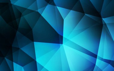 Koyu mavi vektör eğimli üçgen dokusu. Origami tarzında gradyan ile geometrik çizim. Broşürünüz için yepyeni bir tasarım..