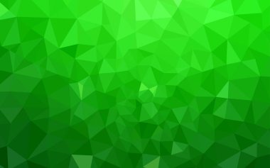 Işık yeşil vektör düşük poli doku. Üçgenler ile renkli resimde parlayan. Afiş için tamamen yeni şablon.