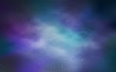 Gece gökyüzünde ışık mavi vektör desenle yıldız. Parlak astronomik yıldız ile renkli illüstrasyon parlayan. Desen Astroloji Web siteleri için.