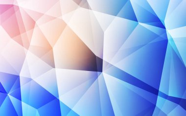 Pembe ışık, vektör üçgen zemin parlayan mavi. Üçgenler ile renkli soyut resimde. Afiş için tamamen yeni şablon.