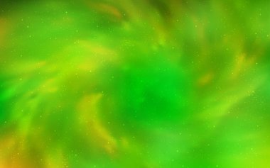 Açık yeşil, sarı vektör kapak astronomik yıldız ile. Gökada yıldız ile basit tarzı dekoratif tasarım bulanık. Desen fütüristik reklam, kitapçıklar için.