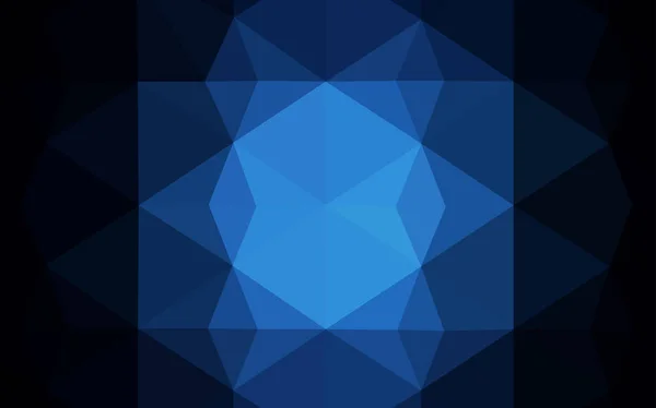 Темно Синий Векторный Узор Треугольниками Сияющая Многоугольная Иллюстрация Состоящая Треугольников — стоковый вектор