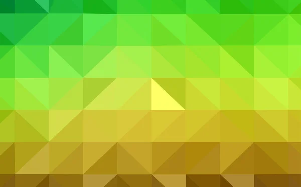 Verde Claro Vector Amarillo Patrón Poligonal Abstracto Muestra Geométrica Triangular — Vector de stock