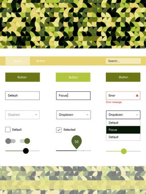 Açık yeşil, sarı vektör web UI kiti ile küreler. Web Kullanıcı arabirimi kiti başlığını soyut degrade daireler ile. Bu örnek açılış sayfanız için mu.