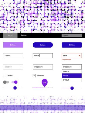 Mor ışık, vektör stil rehberi daireler ile pembe. Başlığını renkli gradyan daireler modern stil kılavuzu. Sen-ebilmek kullanma için açılış sayfaları bu şablonu.