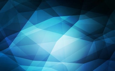 Koyu mavi vektör poligonal şablonu. Geometrik şekil gradyan ile Origami tarzında. İşiniz için yeni tasarım.