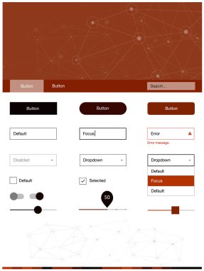 Koyu kırmızı vektör stil Rehberi ile üçgenler, daireler. Üçgen, daire arka plan üzerinde Stil Kılavuzu. Bu örnek için sitesidir.
