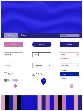 Açık mavi, sarı vektör UI ux kiti çizgilerle, oval. Degrade yarı ton mermer stiliyle yaratıcı çizimde. Sen-ebilmek kullanma için açılış sayfaları bu şablonu.