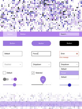 Hafif pembe, mavi vektör tasarım UI kiti noktalı. Güzel UI ux kiti ile onun üstbilgisindeki renkli noktalar. Bu örnek için sitesidir.