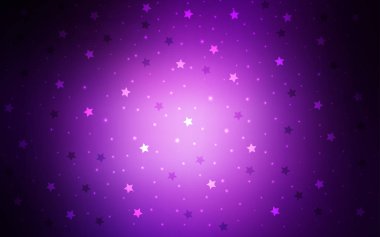 Küçük ve büyük yıldız ile koyu mor vektör kapak. Glitter soyut illüstrasyon renkli yıldız ile. Desen Web siteleri için kullanılabilir.
