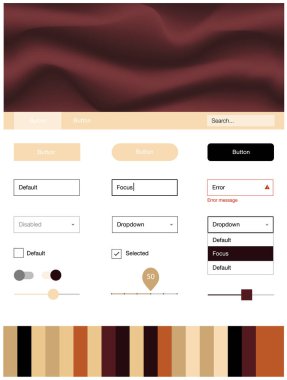 Soyut daireler ile koyu turuncu vektör tel kafes kiti. Bandy çizgilerle modern degrade soyut resim. Web siteleri, açılış sayfaları için güzel düzeni.