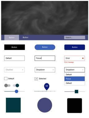 Gökyüzü yıldızlarla koyu mavi vektör stil rehberi. Renkli gökyüzü ile soyut tarzda dekoratif UI takımı tasarım. Sen-ebilmek kullanma için açılış sayfaları bu şablonu.