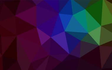 Karanlık çok renkli vektör Çokgen soyut düzeni. Üçgen geometrik örnek gradyan ile. Marka kitap için yeni şablon.