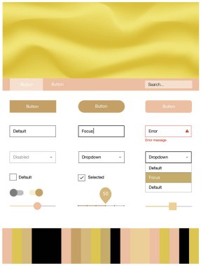 Hafif pembe, sarı vektör tasarım UI kiti eğri daireler ile. Renkli resimde gradyan ile soyut memphis tarzı. Sen-ebilmek kullanma için açılış sayfaları bu şablonu.