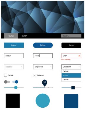 Hafif mavi vektör web UI kiti poligonal tarzı. UI Ux kiti başlığını poligonal renkli arka plan ile. Açılış sayfanız için modern şablon.