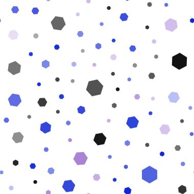 Hafif pembe, mavi vektör altıgenler kümesiyle sorunsuz kapak. Beyaz arka plan ile renkli altıgen yanarak bahislerin doğru. Marka kitap için yeni şablon.