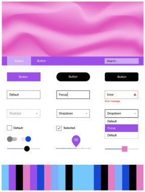 Işık mavi, kırmızı vektör malzeme tasarım kiti ile sıvı şekiller. Glitter soyut resim bulanık kabarcık şekilleri ile... Web siteleri, açılış sayfaları için güzel düzeni.