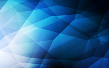 Koyu mavi vektör Çokgen soyut düzeni. Noktalı resim stili üçgenler ile yaratıcı çizimde. Marka kitap için yeni şablon.