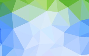 Açık mavi, vektör degrade üçgenler desen yeşil. Renkli resimde gradyan ile poligonal tarzı. Tasarımınız için üçgen desen.