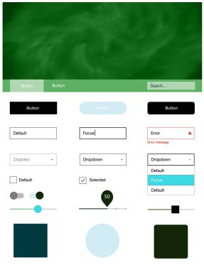 Açık mavi, vektör yıldız ile malzeme tasarım kiti yeşil. Arka plan üzerinde renkli stil rehberi yıldız ile. Bu örnek için sitesidir.