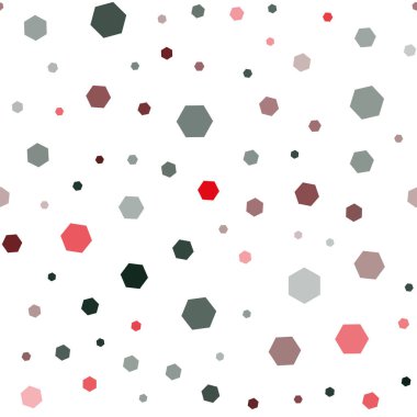 Koyu yeşil, kırmızı altıgen şekillerle sorunsuz düzen vektör. Soyut illüstrasyon renkli altıgenler ile. Güzel tasarım, iş reklam için.