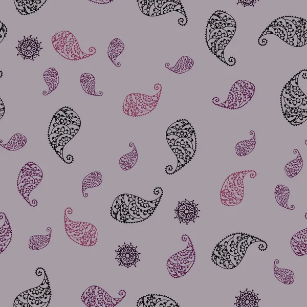 Koyu mor vektör yaprak ve çiçek ile seamless doğal modeli. Renkli resimde doodle tarzı yaprakları, çiçekleri ile. İşiniz için yeni tasarım.