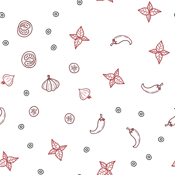 Koyu kırmızı mutfak gurme ile sorunsuz kapak vektör. Glitter gurme gıda ile soyut kroki. Reklam, poster, afiş kafe ya da restoran için tasarım.