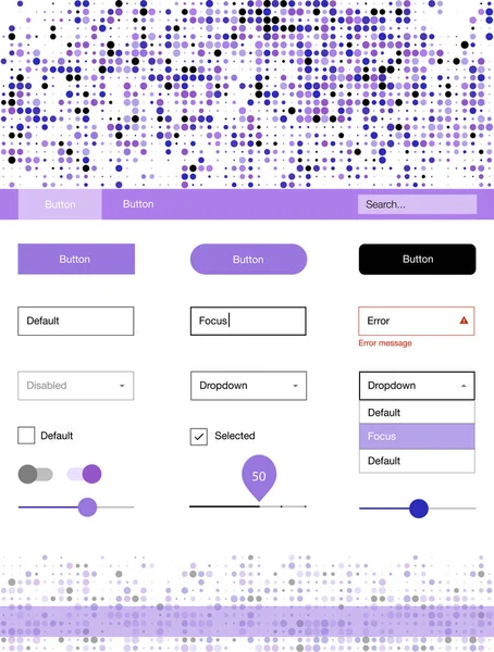 Hafif pembe, mavi vektör tasarım UI kiti noktalı. Güzel UI ux kiti ile onun üstbilgisindeki renkli noktalar. Bu örnek için sitesidir.