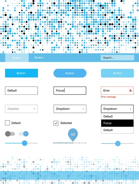 Hafif mavi vektör küreler web UI kiti. Arka plan üzerinde renkli stil rehberi daireler ile. Sen-ebilmek kullanma için açılış sayfaları bu şablonu.