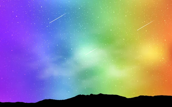 Lumière Multicolore Vecteur Couvrir Avec Des Étoiles Astronomiques Illustration Abstraite — Image vectorielle