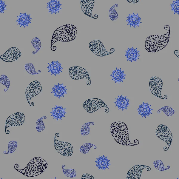 Koyu mavi vektör yaprak ve çiçek ile sorunsuz zarif şablonu. Yaprak ve çiçek beyaz arka plan üzerinde gradyan ile. Dokulu deseni bir Web sitesi için banner.