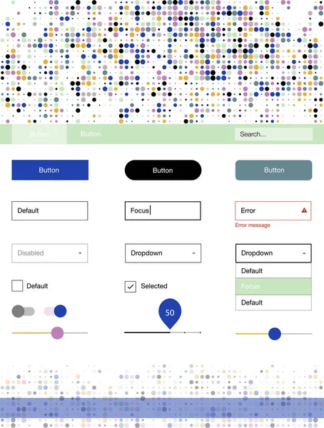 Işık çok renkli vektör stil rehberi daireler ile. Basit malzeme tasarım kiti üstbilgisindeki renkli noktalar ile. Bu örnek açılış sayfanız için mu.