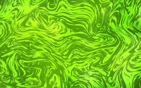 Hellgrünes Vektormuster Mit Gebogenen Linien Eine Vage Kreisförmige Abstrakte Illustration — Stockvektor