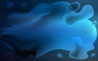 Koyu mavi vektör lav şekiller şablonuyla. Memphis tarzı gradyan ile yepyeni renkli resimde. İş tasarımınız için tamamen yeni bir şablon.